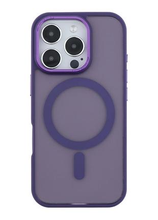 Панель-накладка tpu goldencis matte with magsafe for iphone 16 pro purple