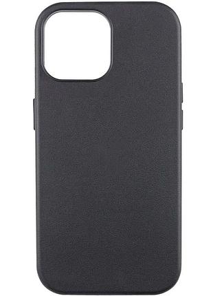 Кожаный чехол leather case (aaa) with magsafe and animation для apple iphone 14 (6.1") midnight
