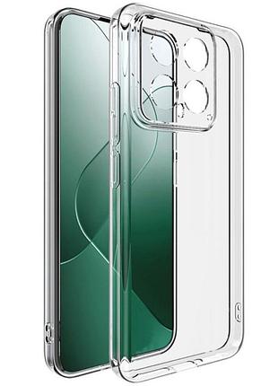 Чохол tpu transparent 1.5 мм із захистом камери для xiaomi 14t pro, прозорий захисний кейс безбарвний