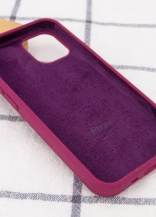 Чехол silicone case full protective (aa) для apple iphone 12 pro / 12 (6.1") бордовый / maroon 3