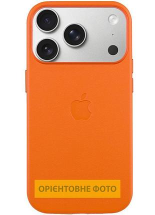 Чохол шкіряний leather case (aa) with magsafe and animation для apple iphone 17 air (6.5") orange