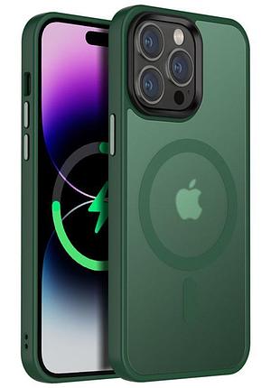 Чохол ummi colorful with magsafe для iphone 15 pro на телефоні магнітна зарядка айфон 15 про dark green