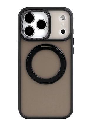 Чехол tpu pc кольцо magsafe с откидной рамкой–подставкой, вращаеться 360 для iphone 17 pro black