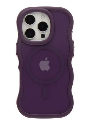 Волнистые чехлы tpu+pc aquawave with magsafe для iphone 16 pro с матовым покрытием purple