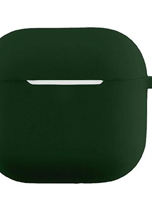 Чохол silicone case з карабіном для airpods 4 dark green