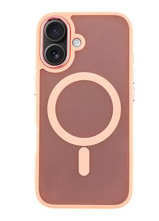 Чехол pc color chrome с magsafe для apple for phone 16 pink
