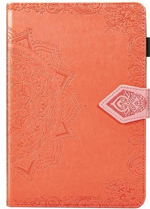 Кожаный чехол art case с визитницей для samsung galaxy tab s7+ оранжевый