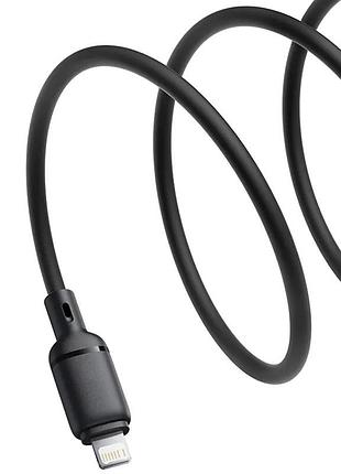 Дата кабель baseus silky series os fast charging usb to lightning 2.4a (1m) (p1037770) cluster black 2