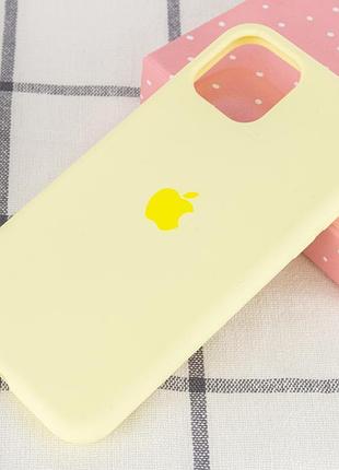 Чехол silicone case full protective (aa) для apple iphone 11 pro max (6.5") желтый / mellow yellow 2