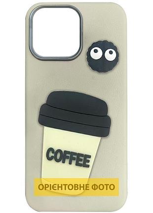 Чехол tpu leather toys для apple iphone 17 pro (6.3") coffee / sand