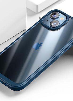 Противоударный чехол tpu, pc pulse для apple iphone 15 plus (айфон 15 плюс) прозрачный глянцевый кейс с усиленными бортами и 2
