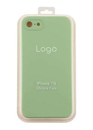 Чехол silicone case square full size with frame для iphone 7/8/se 2020 mint 3