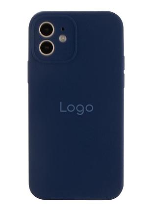 Чохол silicone case full із захистом камери для iphone 12 deep navy