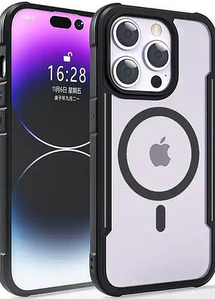 Tpu+pc чехол defense clear with magsafe для apple iphone 15 pro (6.1") черный