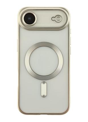 Чехол tpu metallic chrome full camera magsafe для iphone 17 air silver