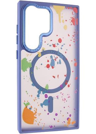 Чохол-накладка flush з magsafe для samsung galaxy s24 ultra прозорий у стильному дизайні з принтом lazure