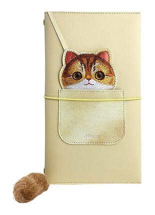 Блокнот nimmy обложка из pu кожи hand book combination 3 кармана с внутренней стороны для банковских карт или визиток golden