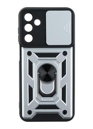 Чехол накладка guard shield armor с кольцом для samsung galaxy m15 5g silver