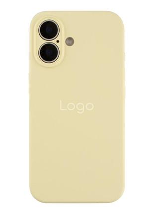 Чехол silicone case full с защитой камеры для iphone 16 crem yellow