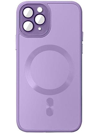 Чехол tpu+glass sapphire midnight with magsafe для apple iphone 12 pro max (6.7") сиреневый / lilac