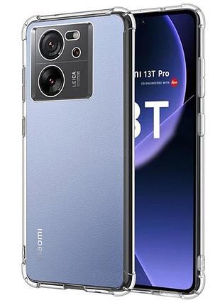 Tpu чехол getman ease logo усиленные углы full camera для xiaomi 13t / 13t pro бесцветный (прозрачный)