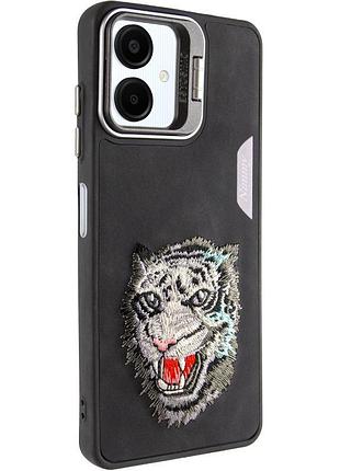 Чехол tpu friends стильный принт для samsung galaxy a06 кольцо-держатель/подставка, black tiger