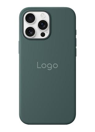 Чехол silicone magsafe усиленной защиты для apple iphone 16 pro lake green