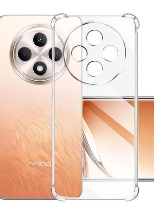Tpu чохол getman ease logo посилені кути full camera для oppo reno 12 f 4g/5g безбарвний (прозорий)
