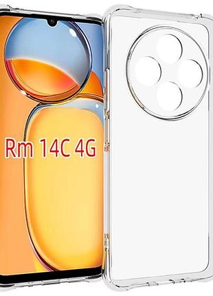 Tpu чехол getman ease logo усиленные углы full camera для xiaomi redmi 14c / poco c75 бесцветный (прозрачный)