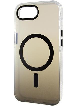 Стильный чехол tpu, pc phantom matte с magsafe для iphone 16e / iphone 17e матовая прозрачность black
