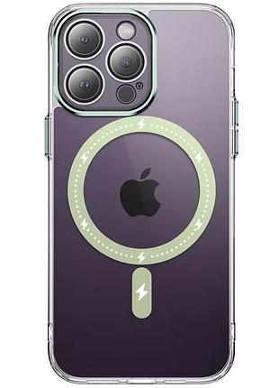 Чехол tpu+pc colorful with magsafe для apple iphone 13 pro (6.1") green