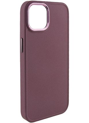 Tpu чохол bonbon metal style для apple iphone 12 pro / 12 (6.1") бордовий / plum