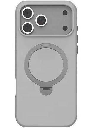 Чехол ummi colorful magsafe hq ring для iphone 17 pro с кольцом-подставкой 360° айфон 17 про grey