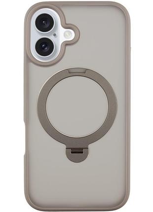 Чехол ummi colorful magsafe hq ring для iphone 16 с кольцом-подставкой 360° айфон 16 grey
