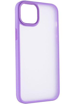 Tpu+pc чехол metal buttons для apple iphone 15 plus (6.7") сиреневый