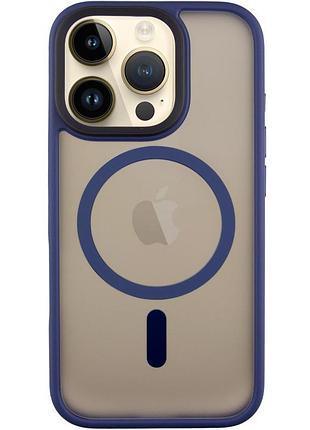 Чохол-накладка metal buttons для apple айфон 16 pro max матовий прозорий з металевими кнопками, протиударний navy blue