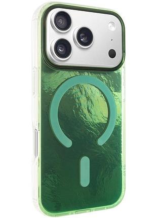 Яскравий чохол shiny mountain (блискуча гора) для apple айфон 17 про з технологією magfit green