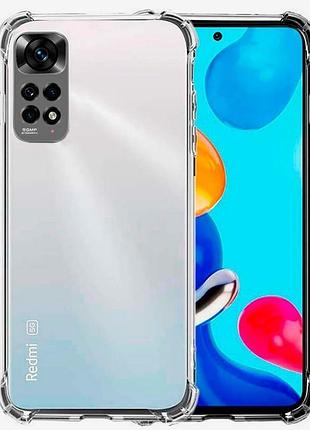 Tpu чохол getman ease logo посилені кути full camera для xiaomi redmi note 11 (global) / note 11s безбарвний (прозорий)