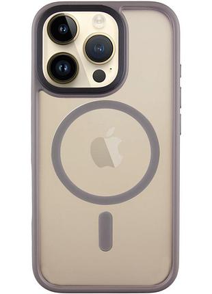 Чехол-накладка metal buttons для apple айфон 16 pro матовый прозрачный с металлическими кнопками, противоударный grey