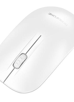 Мышь usb беспроводная borofone bg14 planet, с bluetooth и usb-ресивером 2.4g, 1000 dpi white