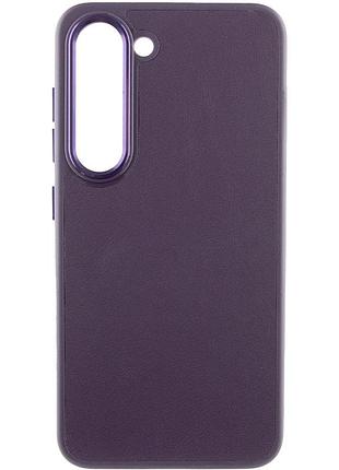 Кожаный чехол bonbon leather metal style для samsung galaxy s23 фиолетовый / dark purple