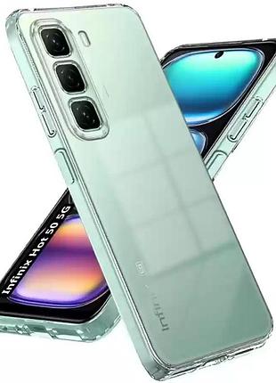 Чохол tpu transparent 1.5 мм із захистом камери для infinix hot 50 pro, прозорий захисний кейс безбарвний