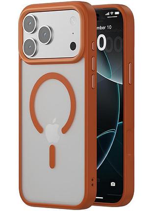 Чохол ummi colorful with magsafe для iphone 17 pro панель-накладка для телефону магнітна зарядка айфон 17 про orange