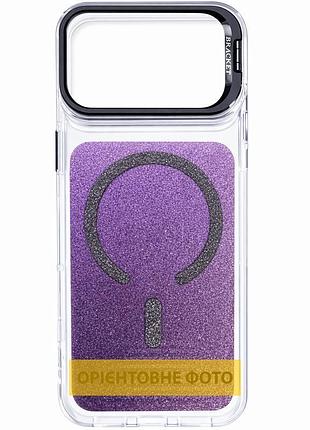 Сияющий чехол tpu, pc jewel sparkle magsafe для apple iphone 15 pro max (айфон 15 про макс) противоударный кейс с драгоценным