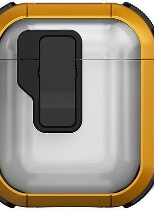 Протиударний захисний чохол locking button кейс для навушників airpods 1/ airpods 2 yellow