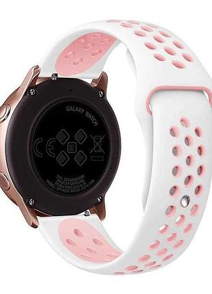 Ремешок universal 22mm silicone n sport для samsung/amazfit/huawei pink/white
