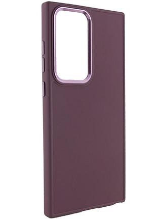 Чехол tpu bonbon metal style для samsung galaxy s24 ultra (самсунг галакси s24 ультра ) бордовый / plum