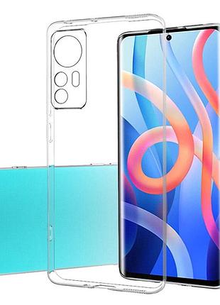 Чохол tpu transparent 1.5 мм із захистом камери для xiaomi 12 lite, прозорий захисний кейс безбарвний