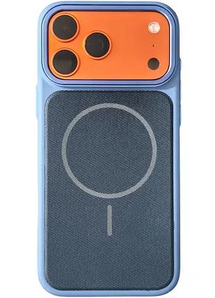 Чехол-накладка techwoven hybrid с magsafe для apple айфон 17 про с картхолдером blue