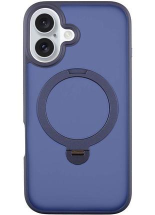 Чехол ummi colorful magsafe hq ring для iphone 16 с кольцом-подставкой 360° айфон 16 dark blue